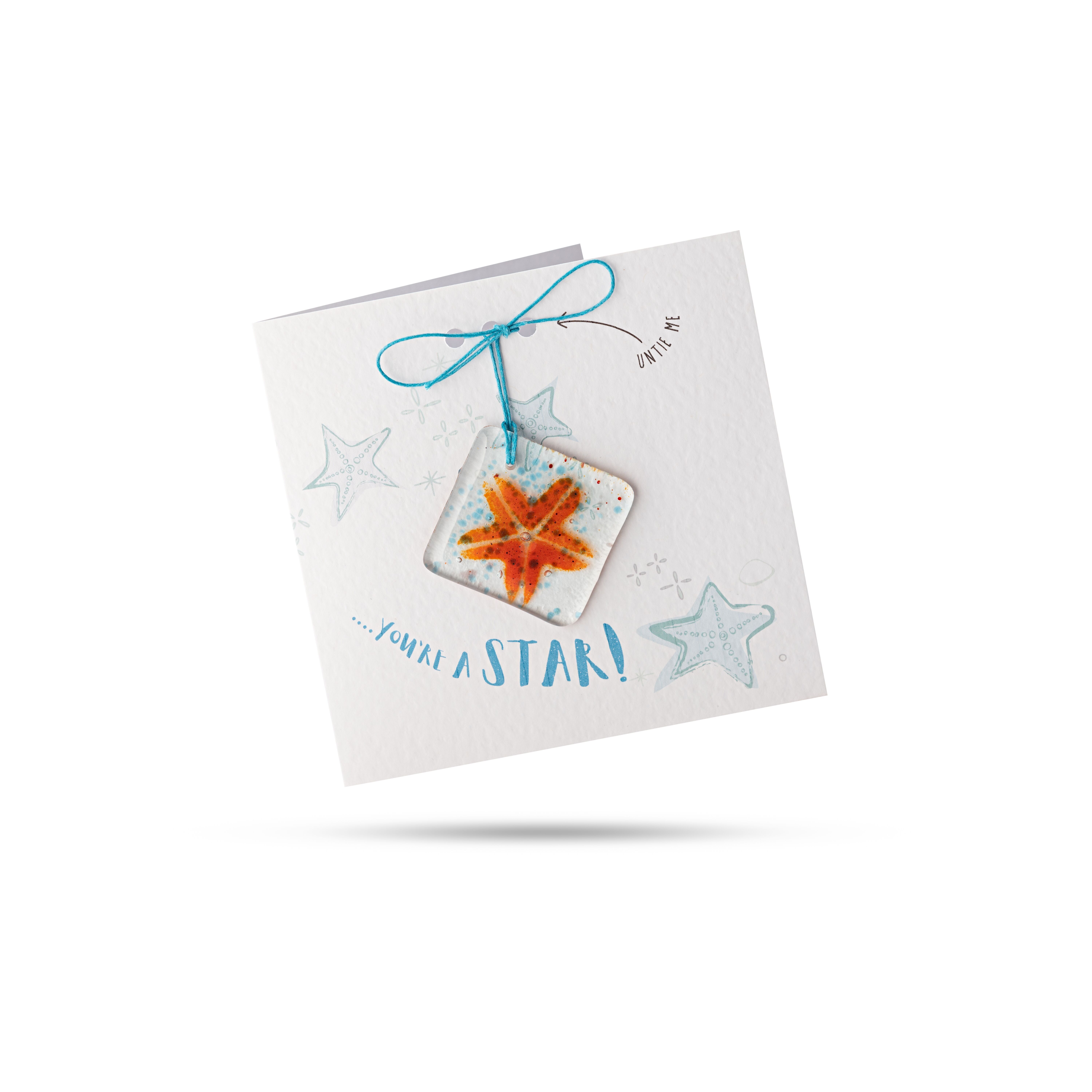Sei una stella (sorriso) - Biglietto regalo in vetro fuso