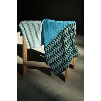 Serviette de bain forêt origami | Bleu pluvieux 2