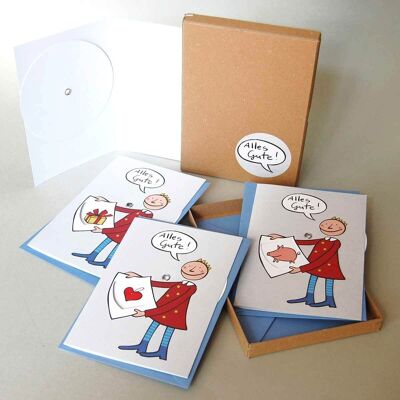 All the best! Gift box with 4 greeting cards