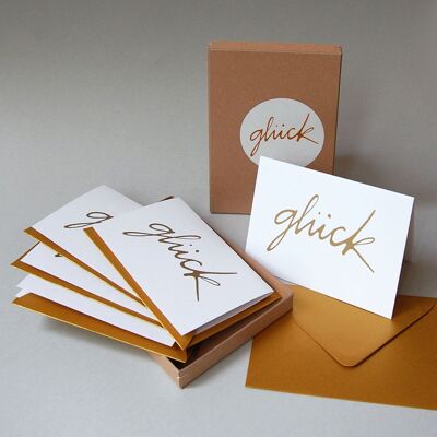 felicidad - caja de regalo con 5 tarjetas de felicitación
