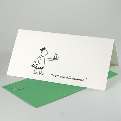 10 greeting cards with envelopes: King presents gift