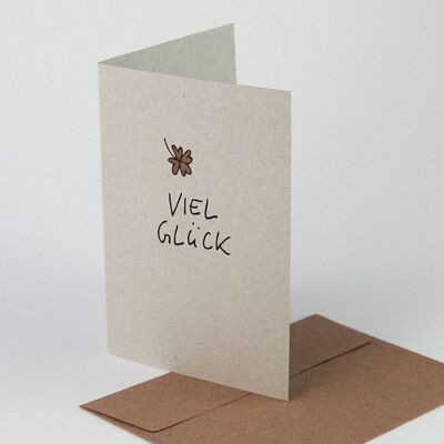 10 greeting cards with recycled envelopes: Good luck