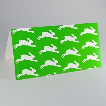 10 cartes de Pâques vertes avec enveloppes : lapins sauteurs 2