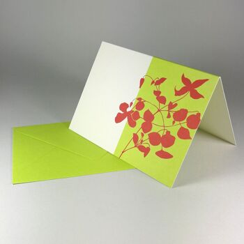 10 cartes de vœux recyclées avec enveloppes : fleurs rouges 1
