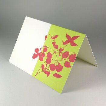 10 cartes de vœux recyclées avec enveloppes : fleurs rouges 2