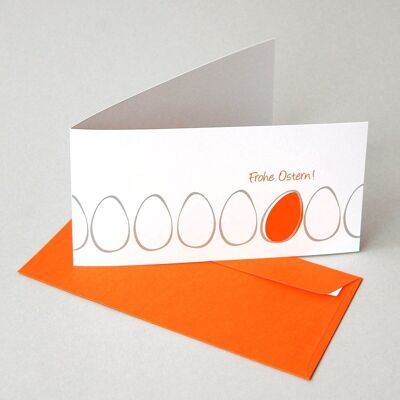 10 cartes de Pâques avec enveloppes orange : Joyeuses Pâques !