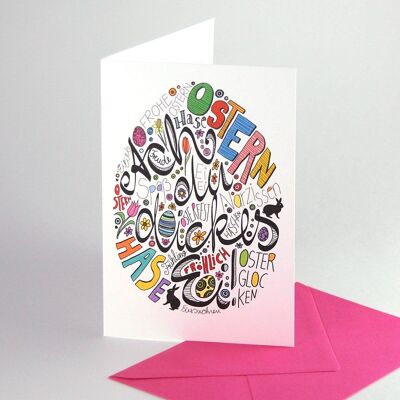 10 tarjetas de Pascua escritas a mano con sobres rosas: ¡Dios mío!