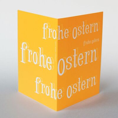 10 yellow-orange Easter cards with envelopes: happy easter
