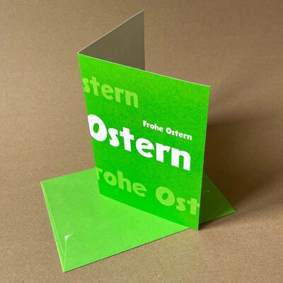 10 typographic Easter cards with green envelopes: Happy Easter
