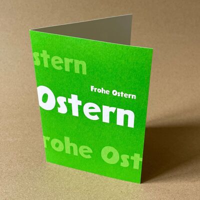100 typographic Easter cards in green: Happy Easter
