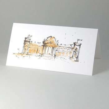 10 cartes de vœux avec enveloppes orange : Reichstag / Bundestag à Berlin 2