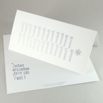 10 invitations avec enveloppes argentées : une fête chaque année ! (25x1) 2