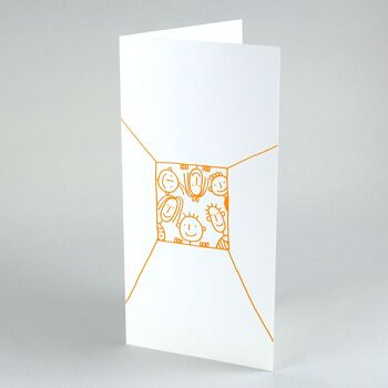 10 cartes de vœux amusantes avec enveloppes orange : boîte 2