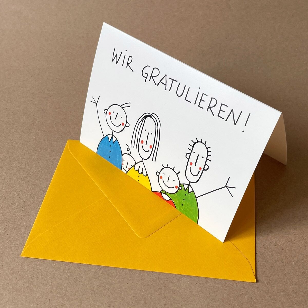 Set di 10 divertenti biglietti d'auguri con busta: CI CONGRATULIAMO!