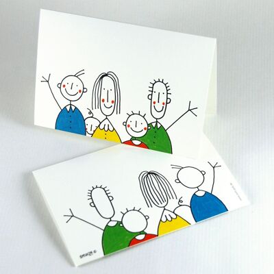 10 cartes de vœux amusantes avec enveloppes : famille