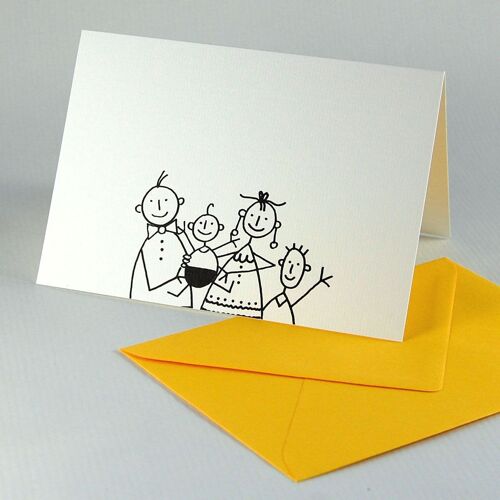 10 witzige Karten mit gelben Kuverts: das zweite Kind