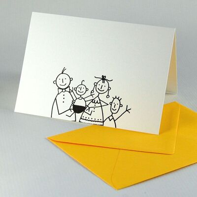 10 cartes amusantes avec enveloppes jaunes : le deuxième enfant