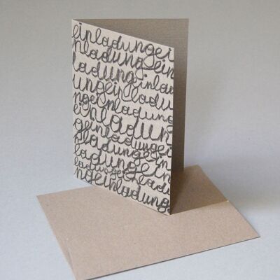 10 invitations grises amusantes avec enveloppes