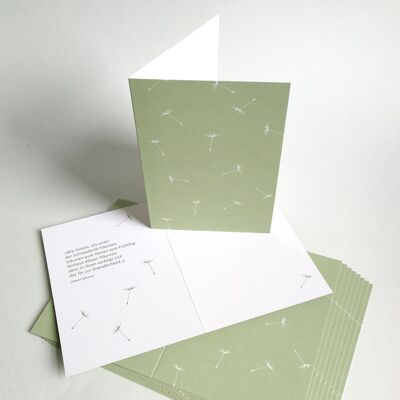 Ensemble de 10 cartes de deuil recyclées avec poème (avec enveloppes)
