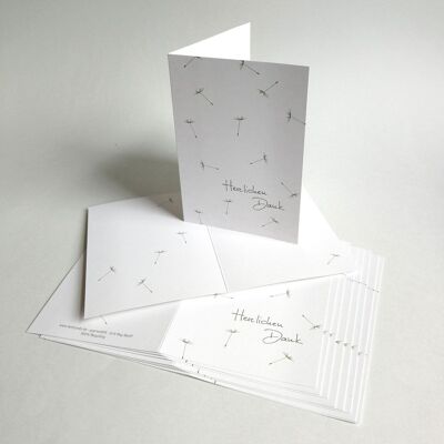 10 cartes de vœux recyclées avec enveloppes : Merci
