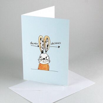 10 cartes de vœux avec enveloppes : Bunny : in there -> out there -> 1