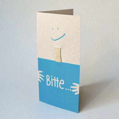10 recycled invitation cards with envelope: To the table + popsicle stick