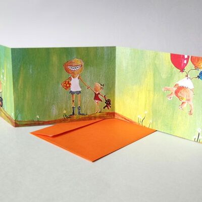 10 fanfolds rigolos avec enveloppes orange : enfants