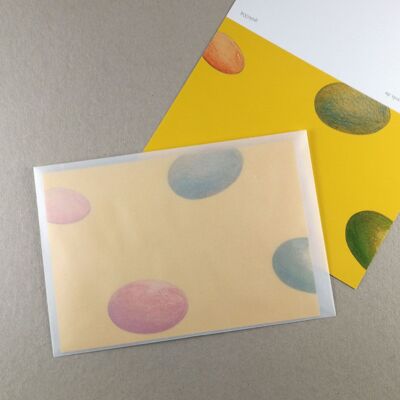 10 Easter cards with envelopes: flying Easter eggs