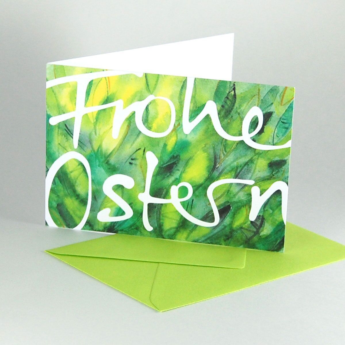 Set di 10 biglietti pasquali con buste verde maggio: Buona Pasqua