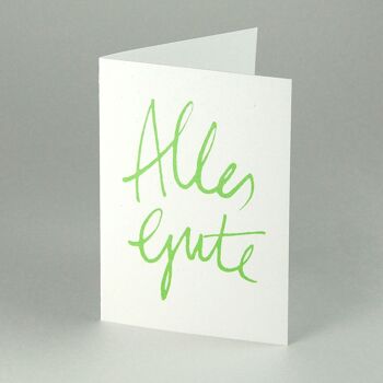 10 cartes de vœux recyclées avec enveloppes vertes : Bonne chance 2