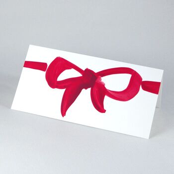 10 cartes avec enveloppes rouges : pour félicitations et bons d'achat : noeud rouge 2