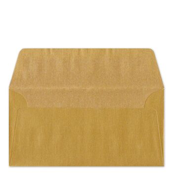 10 cartes de vœux recyclées avec enveloppes dorées : Bonne chance 3