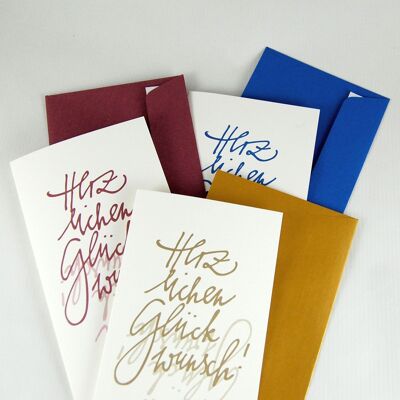 3 recycled greeting cards: Congratulations!