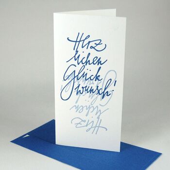 10 cartes recyclées avec enveloppes bleues : Félicitations ! 1