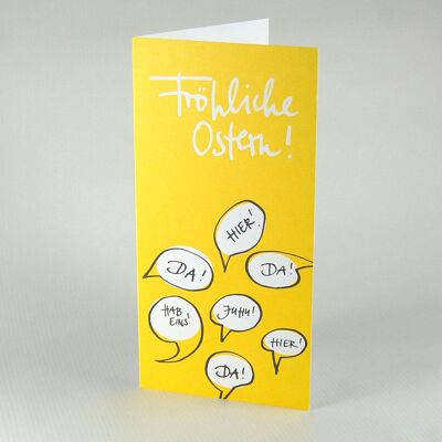 10 yellow recycled Easter cards with envelopes: Happy Easter!