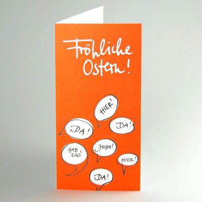 10 orange Easter cards with envelopes: Happy Easter!