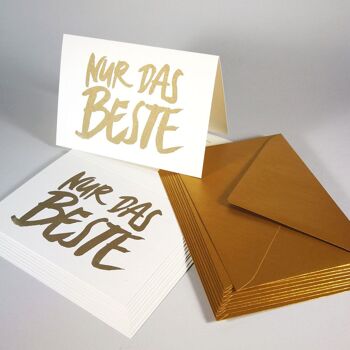 10 cartes recyclées avec enveloppes dorées : Que le meilleur 1