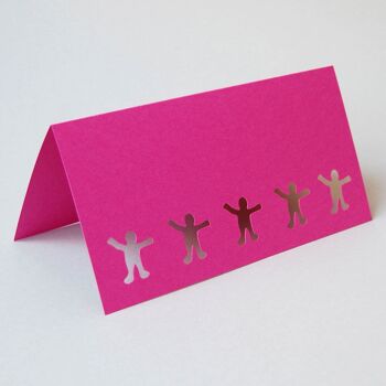 10 cartes de vœux roses avec enveloppes roses : 5 figurines découpées 2