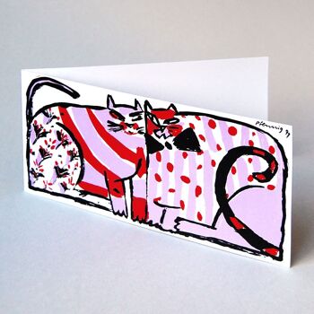 10 cartes sérigraphiées élégantes avec enveloppes colorées : chats 3