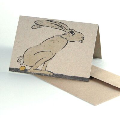 10 Easter cards with recycled envelopes: Bunny who lays a golden egg