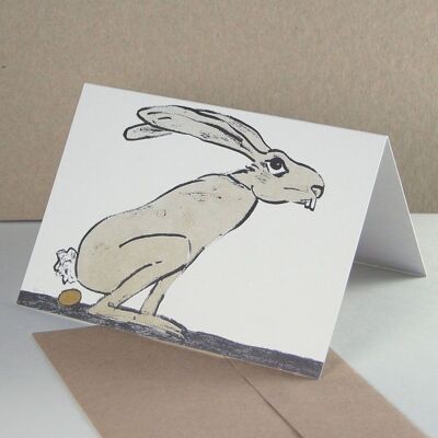 10 cartes de Pâques d'artiste avec enveloppes : Lapin pond un œuf d'or