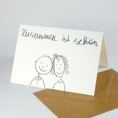 10 funny greeting cards with envelopes: together is beautiful