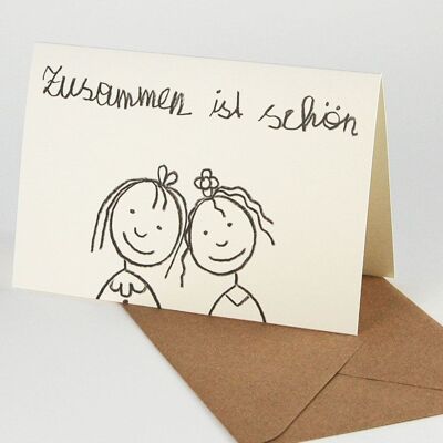 10 funny greeting cards with envelopes: Together is beautiful