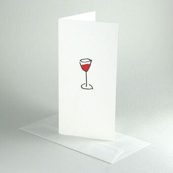 10 cartons d'invitation avec enveloppes : verre à vin 1