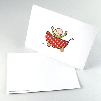 10 cartes postales recyclées avec enveloppes : Bébé est là ! 2