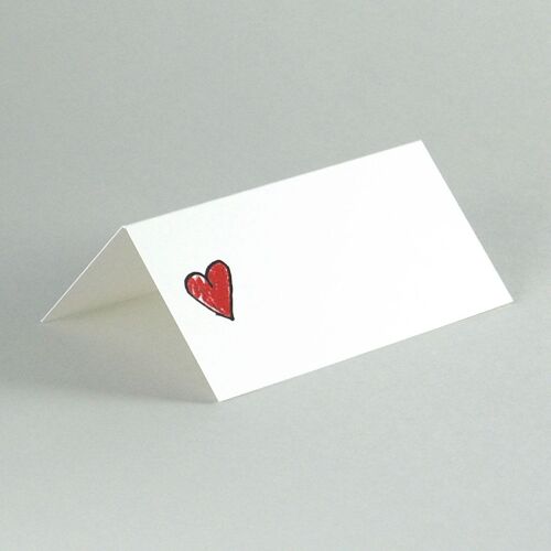 10 Tischkarten: rotes Herz