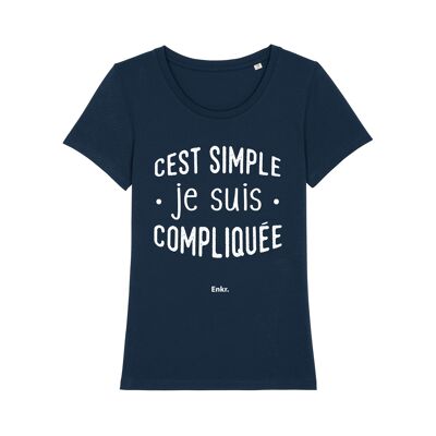 TSHIRT NAVY IT'S SIMPLE I AM COMPLICATED