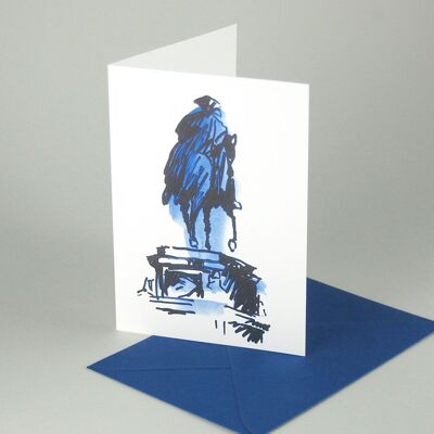 10 Berlin cards with blue envelopes: Frederick the Great