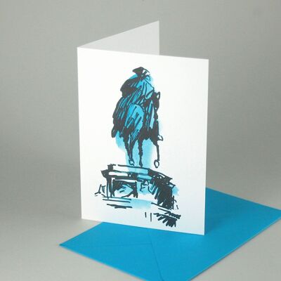 10 cartes de vœux turquoise Berlin avec enveloppes : Frédéric le Grand