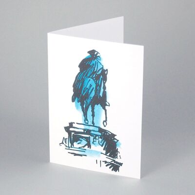 100 cartes de vœux berlinoises sans enveloppes : Frédéric le Grand (imprimé turquoise)